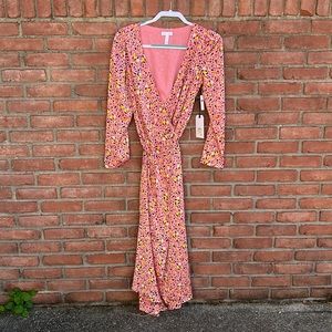 Pink Leopard Wrap Dress